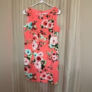 Amanda Lane Floral Sleeveless Dress - Pink and Green